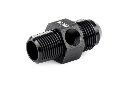 HPS Performance Products AN Male to NPT Male Adapter with 1/8" NPT Female Port, Aluminum, Black