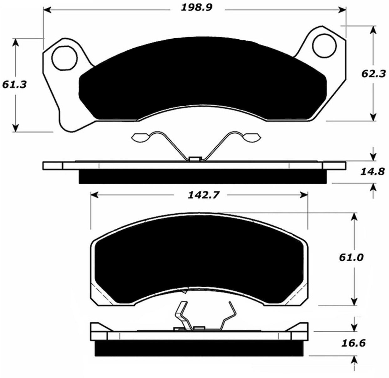Porterfield Brake Pads for 1988 MERCURY COUGAR w/Rear Discs