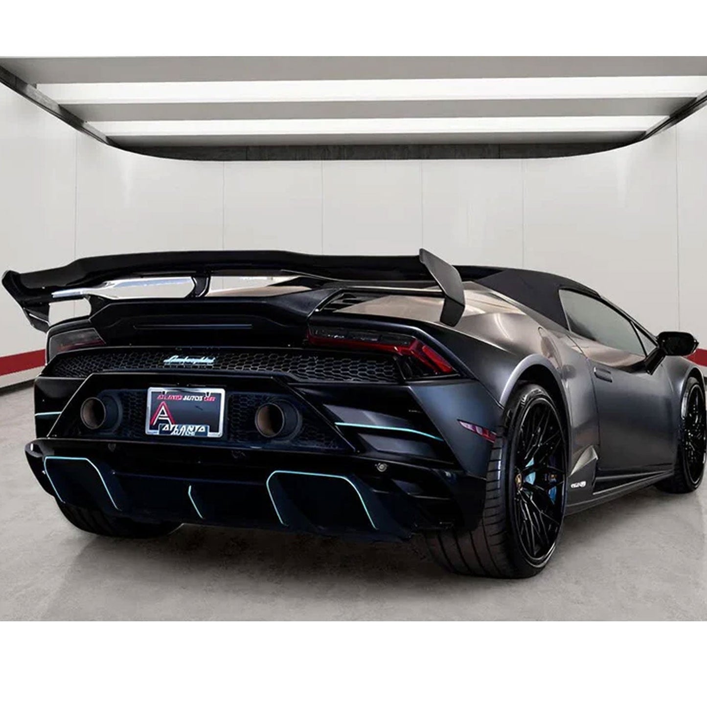 AP Style Dry Carbon Fiber Rear Wing with Base Panel for Lamborghini Huracan LP580 LP610 EVO