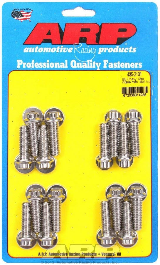 INTAKE BOLT KIT BBC 12PT SS