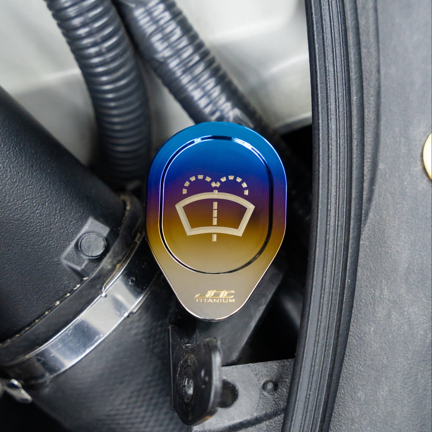 JDC Titanium Washer Fluid Cap | Nissan R35 GT-R, 370Z & Infiniti Models