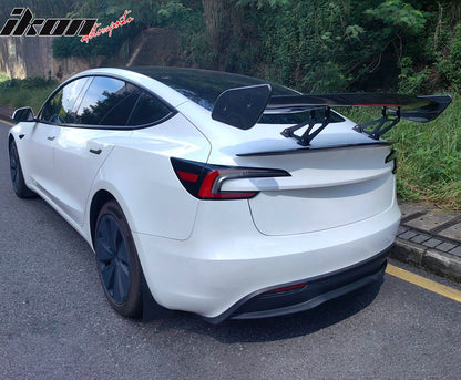 Universal JDM GT Style Carbon Fiber Print Trunk Spoiler ABS w/ Light