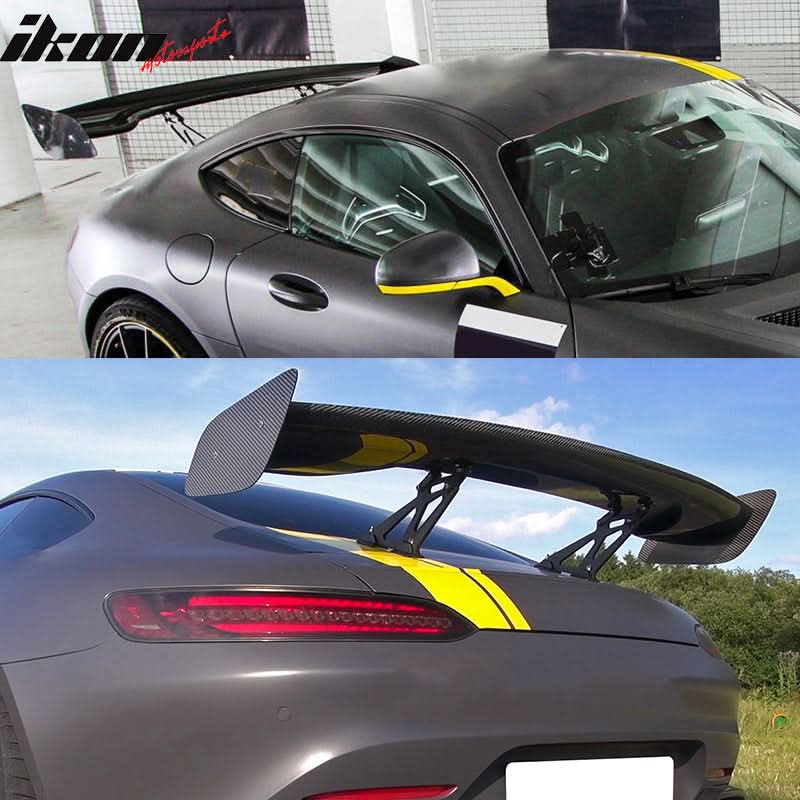 Universal 57" JDM Racing GT RS Carbon Fiber Trunk Spoiler W/ Brackets