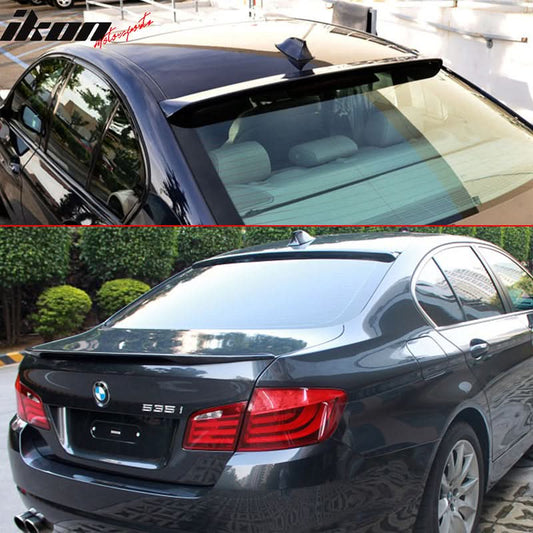 Fits BMW F10 5-Series 11-16 Roof + Trunk Spoiler ABS Combo