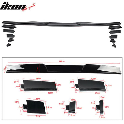 Universal Fitment Gloss Black Adjustable Rear Top Roof Spoiler Lip ABS