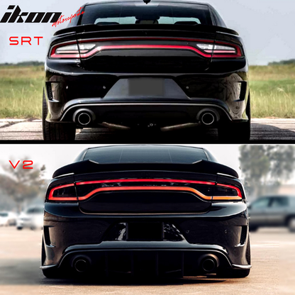 2015-2023 Dodge Charger SRT Hellcat Matte Black Trunk Spoiler Lip ABS