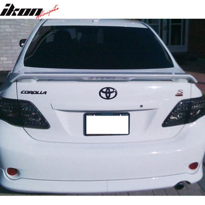 2009-2011 Corolla S LE XLE Black Rear Spoiler Wing LED Brake Lamp ABS
