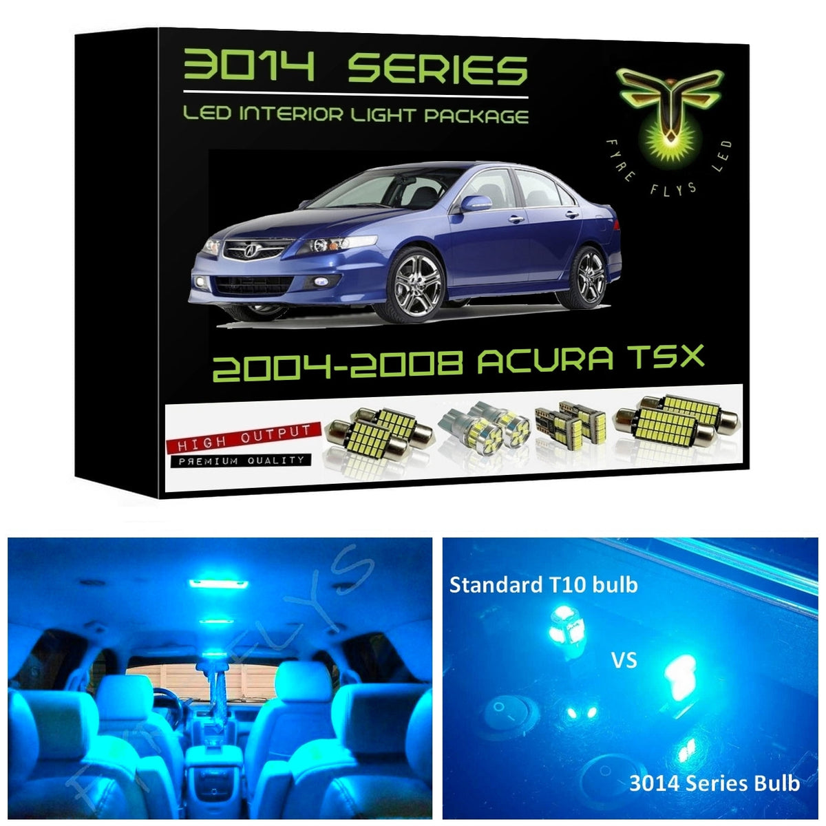2004-2008 Acura TSX Super Bright 3014 Series LED interior light kit