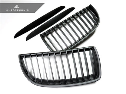 AutoTecknic Stealth Black Front Grille Set - BMW E90 Sedan | E91 Wagon | 3-Series