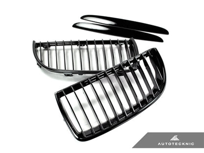 AutoTecknic Gloss Black Front Grille Set - BMW E90 Sedan | E91 Wagon | 3-Series