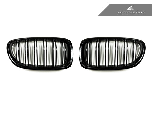 AutoTecknic Dual-Slats Gloss Black Front Grille Set - BMW F10 5-Series | M5