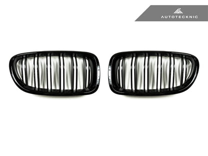 AutoTecknic Dual-Slats Gloss Black Front Grille Set - BMW F10 5-Series | M5
