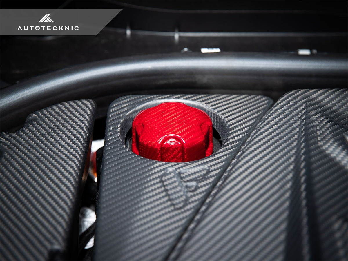 AutoTecknic Dry Carbon Charge Cooler Tank Cap Cover - BMW G80 M3 | G82/ G83 M4