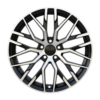 AU1 22x9.5 5x112 +26 66.6 Black Machined Face
