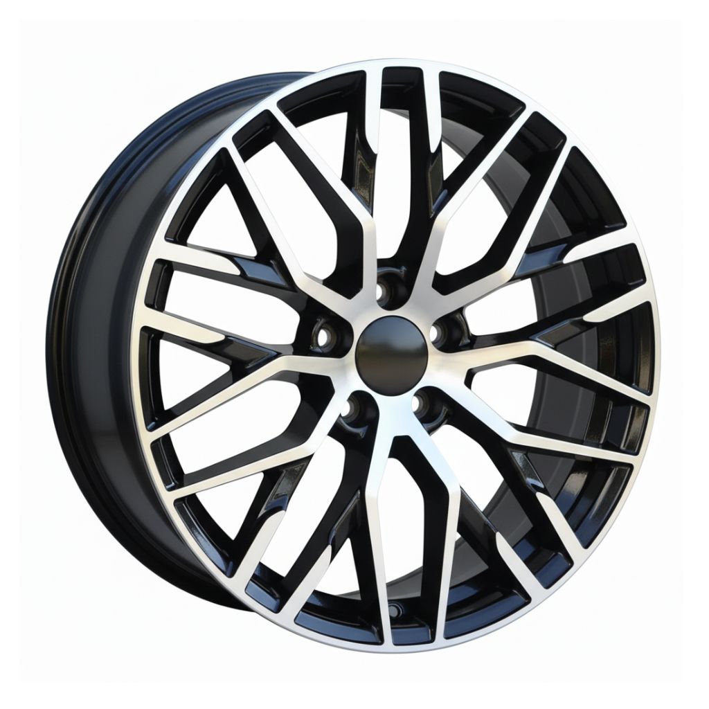 AU1 21x9.5 5x112 +36 66.6 Black Machined Face