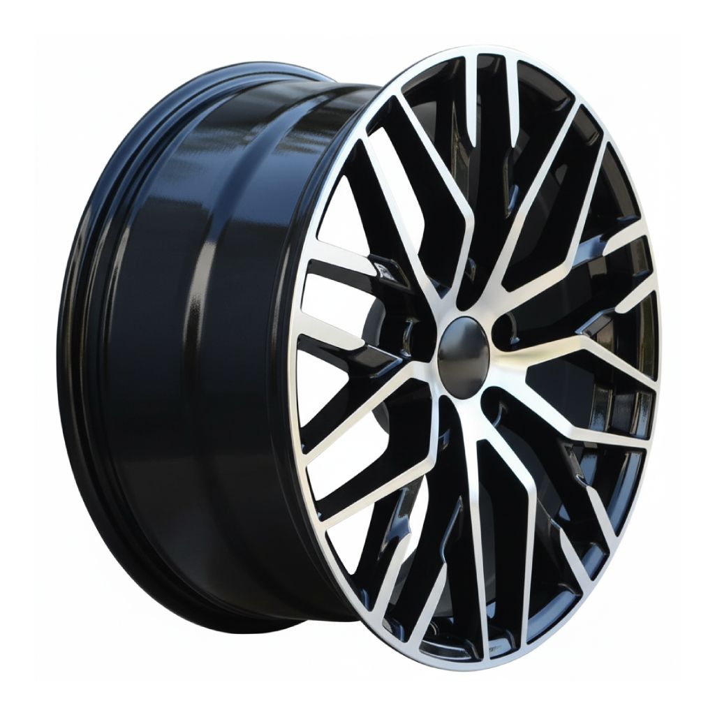 AU1 19X8.5 5X112 +42 66.6 Black Machined Face