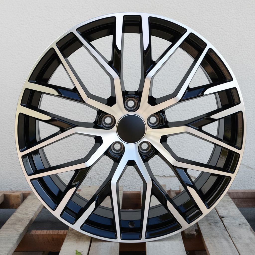 AU1 19X8.5 5X112 +32 66.6 Gloss Black Machined Face