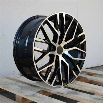 AU1 21x9.5 5x112 +36 66.6 Black Machined Face