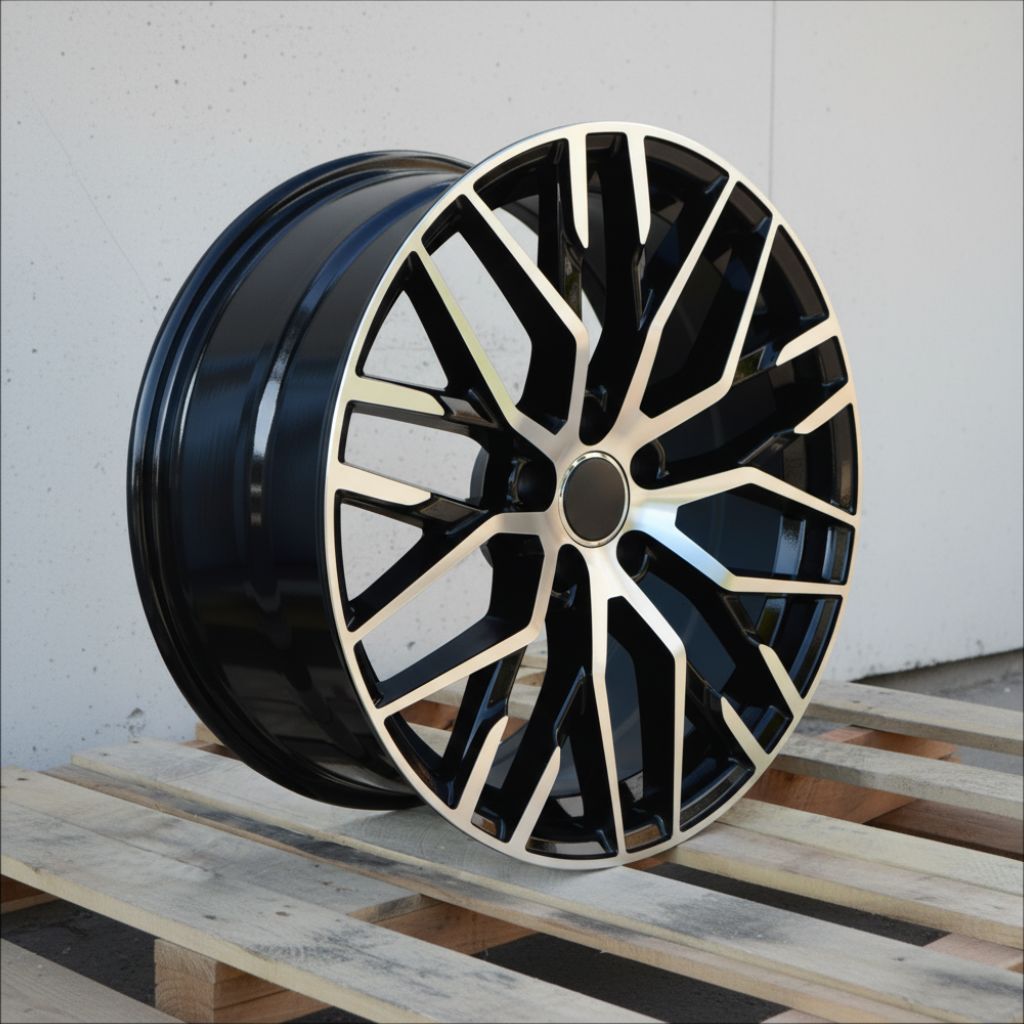 AU1 19X8.5 5X112 +35 66.6 Gloss Black Machined Face