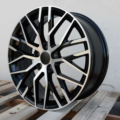 AU1 18X8 +35 5X112 Gloss Black Machined Face