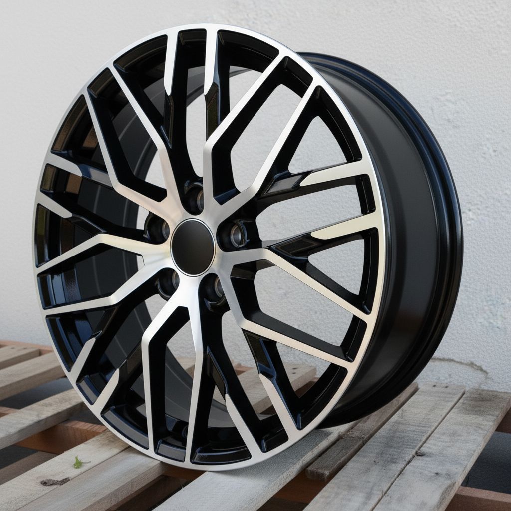 AU1 21x9.5 5x112 +36 66.6 Black Machined Face
