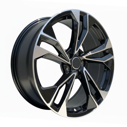 AU12 20x9 5x112 +32 66.6 Black Machined Face