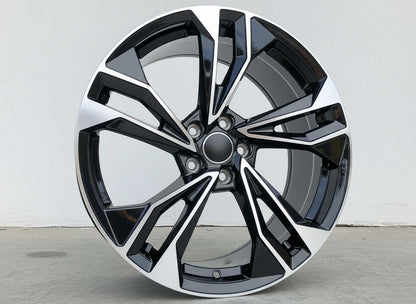 AU12 20x9 5x112 +32 66.6 Black Machined Face