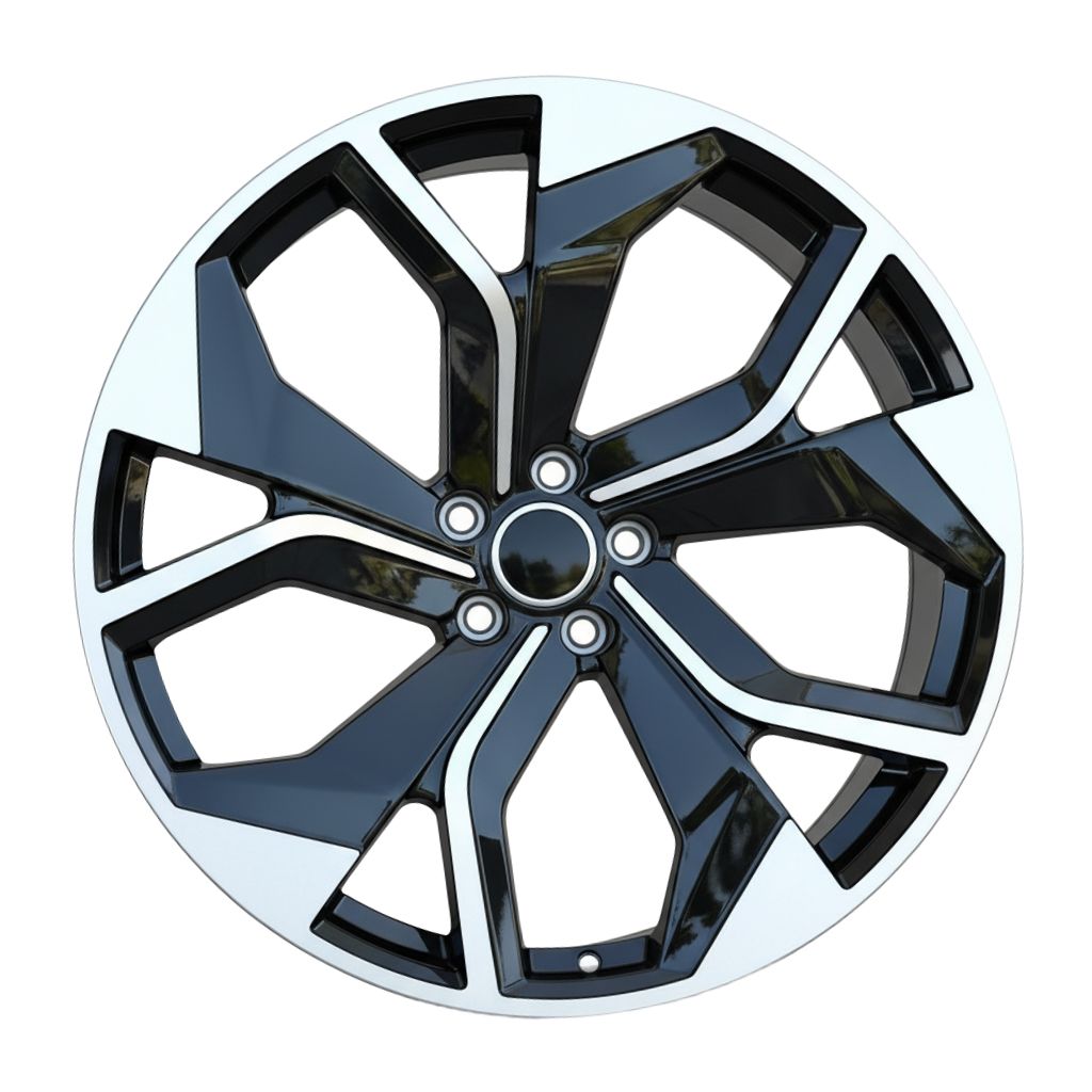 AU13 22x10 5x112 +26 66.6 Black Machined Face