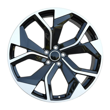 AU13 22x10 5x112 +26 66.6 Black Machined Face