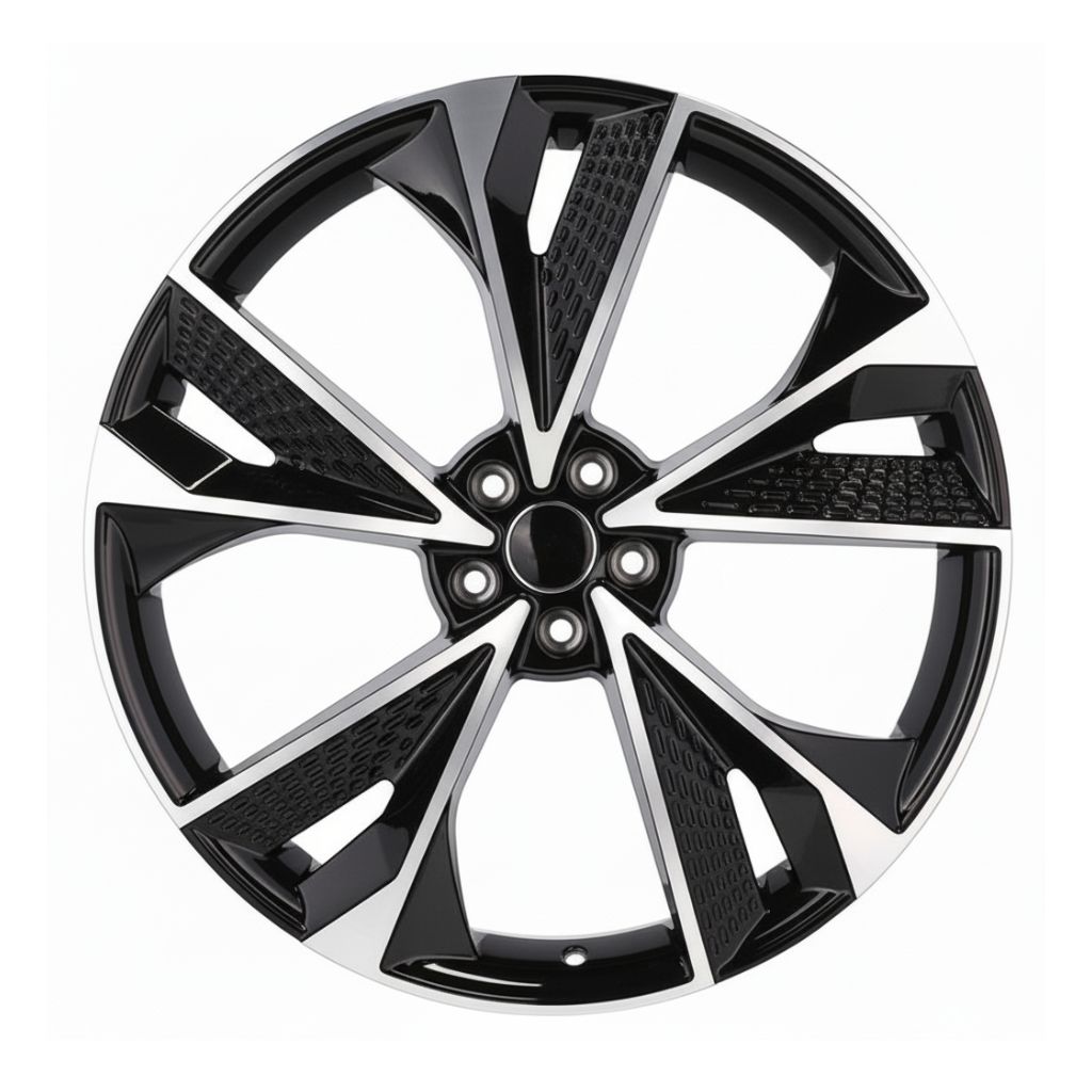 AU14 20x9 5x112 +32 66.6 Black Machined Face