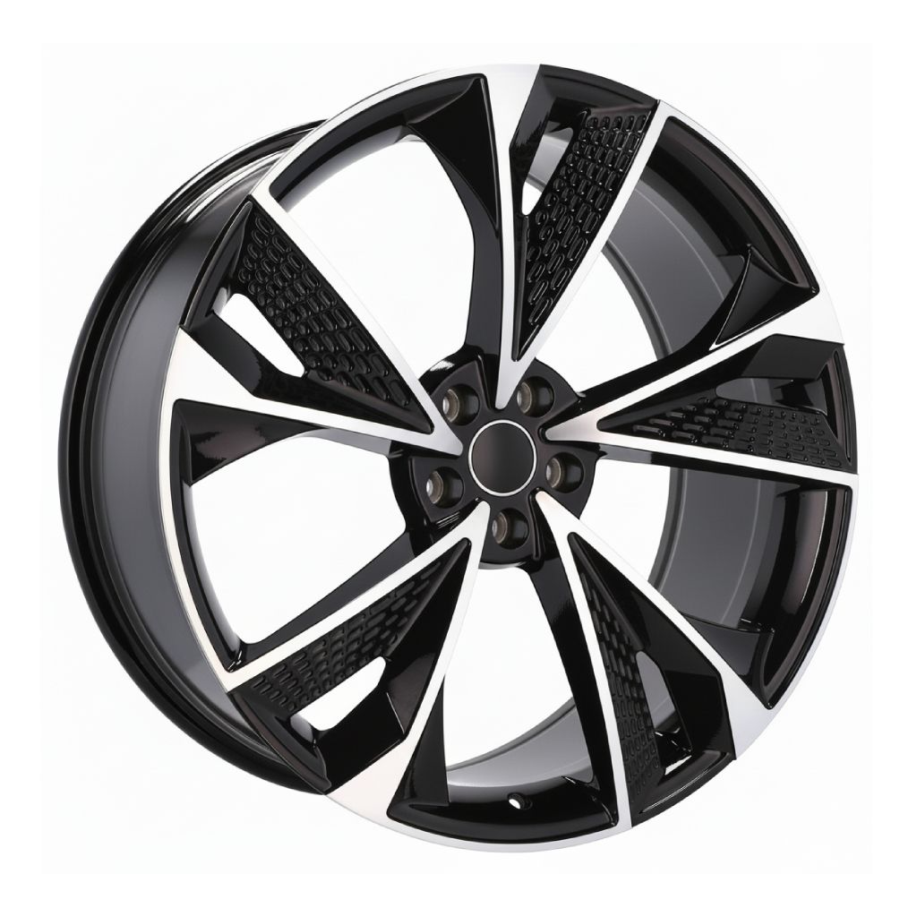 AU14 18x8 5x112 +35 66.6 Black Machined Face