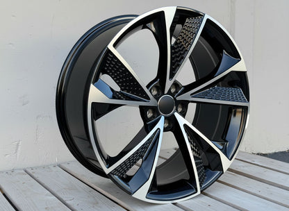 AU14 20x9 5x112 +32 66.6 Black Machined Face