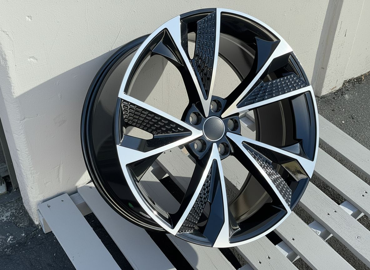 AU14 18x8 5x112 +35 66.6 Black Machined Face