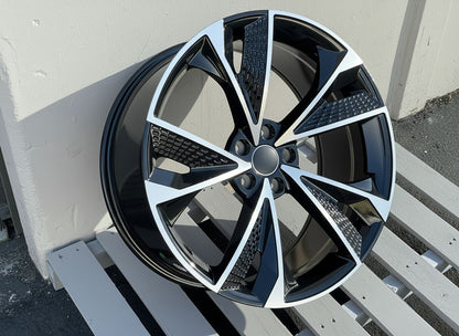 AU14 18x8 5x112 +35 66.6 Black Machined Face