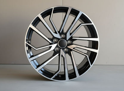 AU15 20x9 5x112 +32 66.6 Black Machined Face