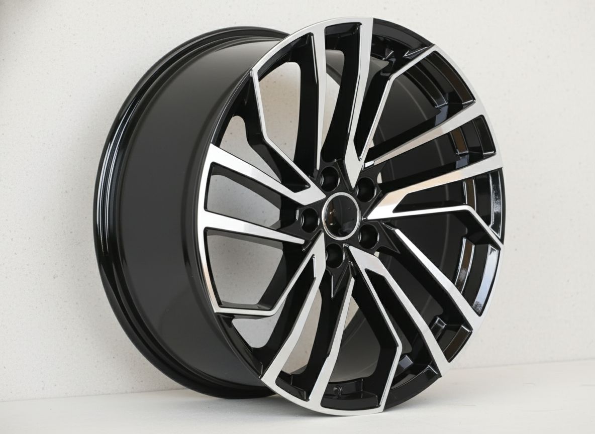 AU15 20x9 5x112 +32 66.6 Black Machined Face