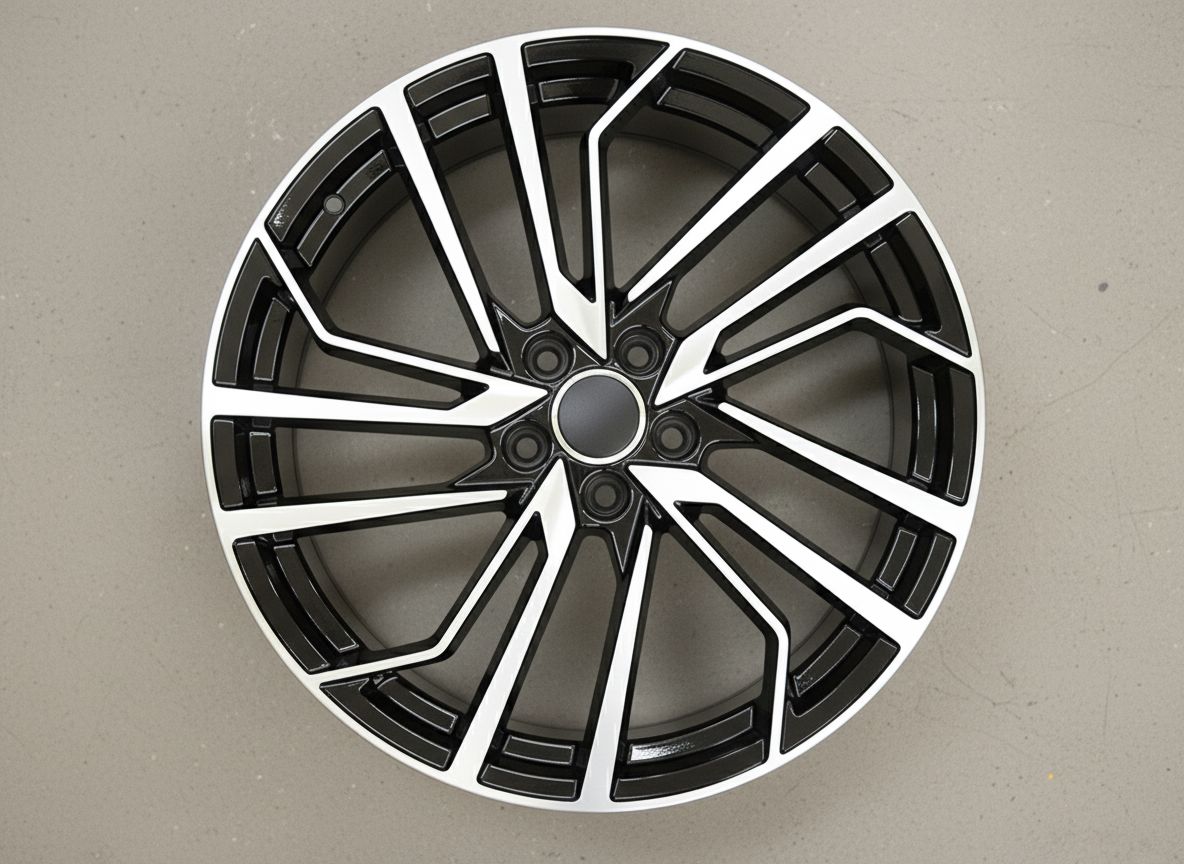 AU15 20x9 5x112 +32 66.6 Black Machined Face