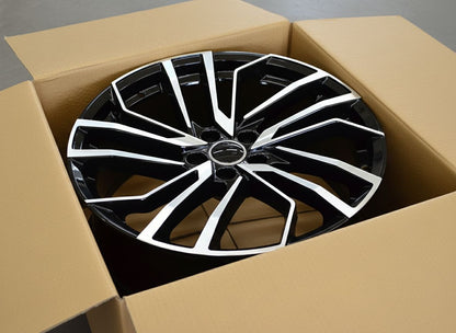 AU15 20x9 5x112 +32 66.6 Black Machined Face