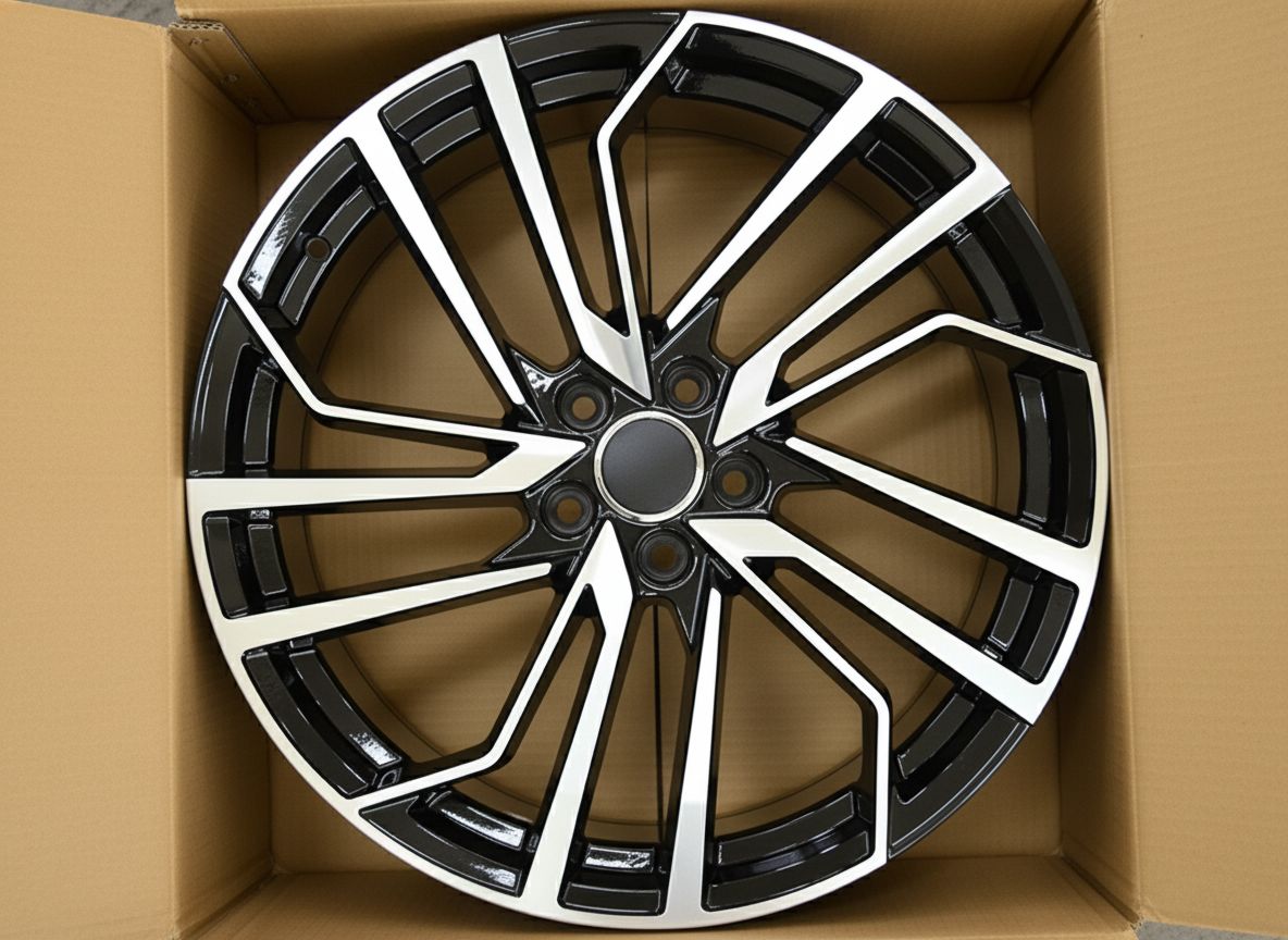 AU15 20x9 5x112 +32 66.6 Black Machined Face