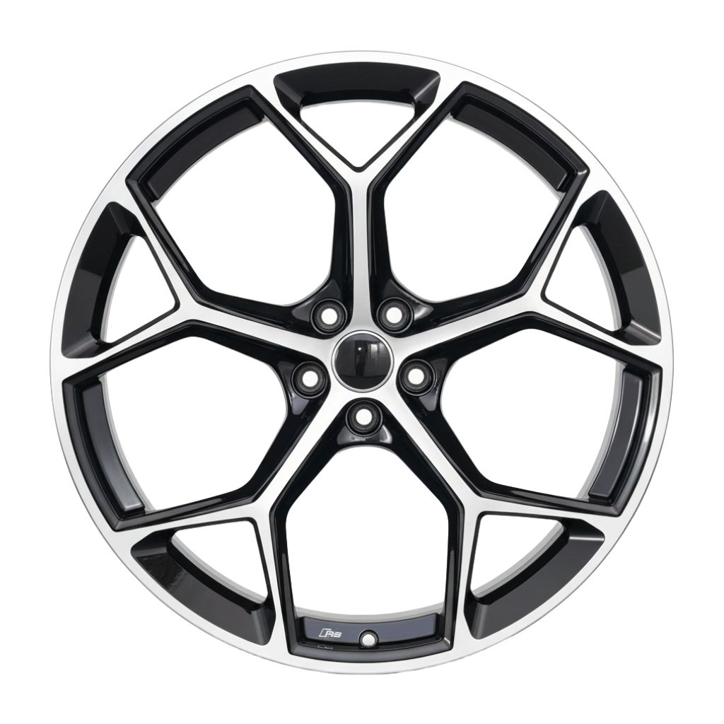 AU16 18x8 5x112 +35 66.6 Black Machined Face
