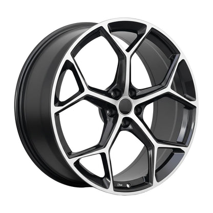 AU16 20x9 5x112 +32 66.6 Black Machined Face