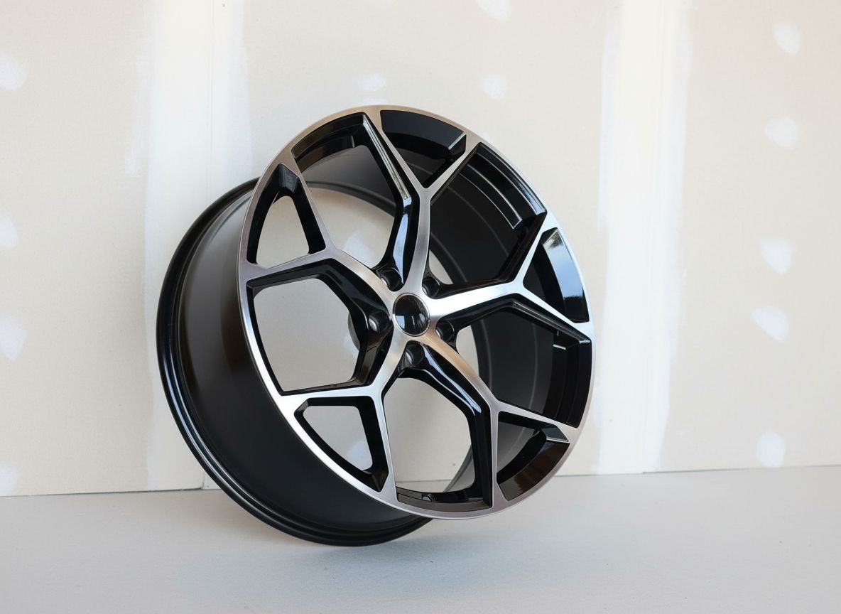 AU16 18x8 5x112 +35 66.6 Black Machined Face