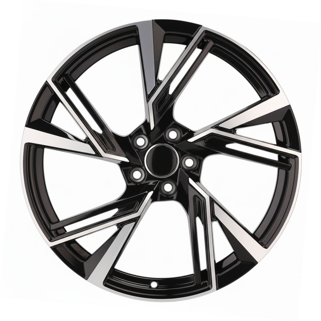 AU9 18X8 5X112 +35 66.6 Black Machined Face