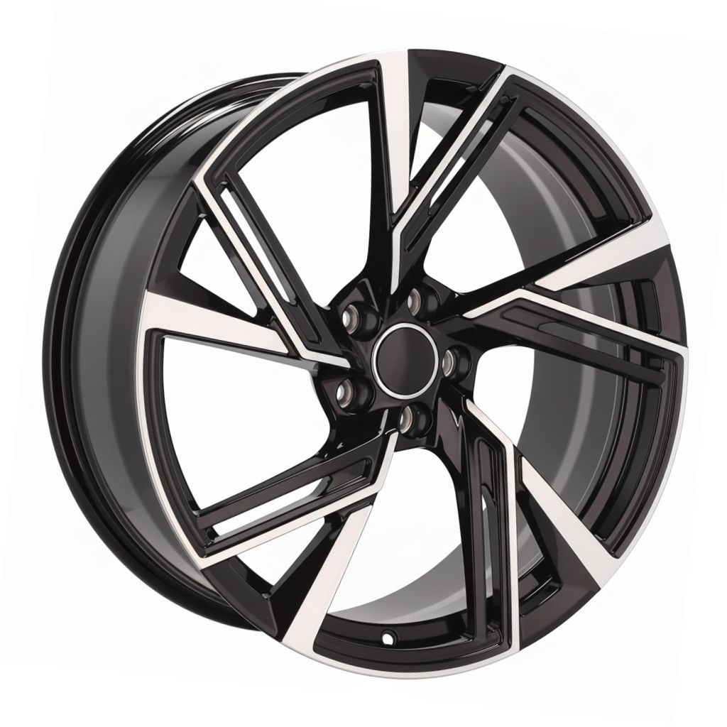 AU9 18X8 5X112 +35 66.6 Black Machined Face