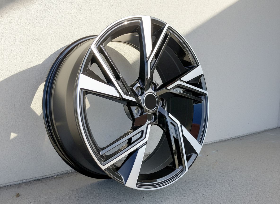 AU9 19x8.5 5x112 +32 66.6 Black Machined Face