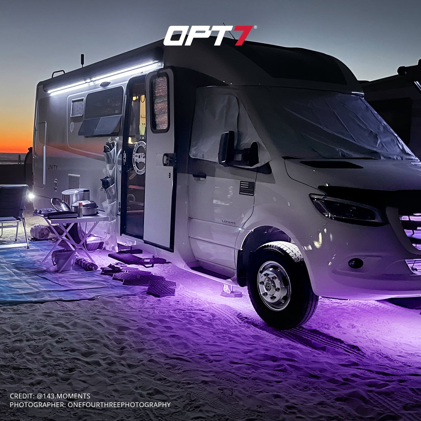 AURA Class B & B+ RV Camper Exterior LED Aluminum Underglow Lighting Kit - Wireless Remote Control Full Color Spectrum