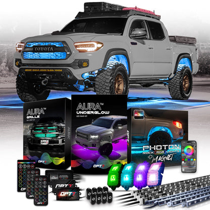 AURA LED Lighting Kit Bundle - Grille + Underglow + Photon RGB- Remote Control
