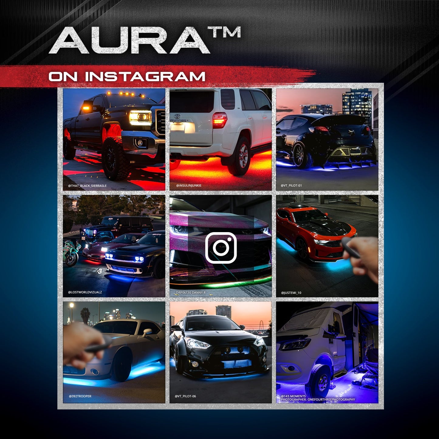 AURA Class B & B+ RV Camper LED Aluminum Underglow Lighting Kit - Wireless Remote Control Full Color Spectrum