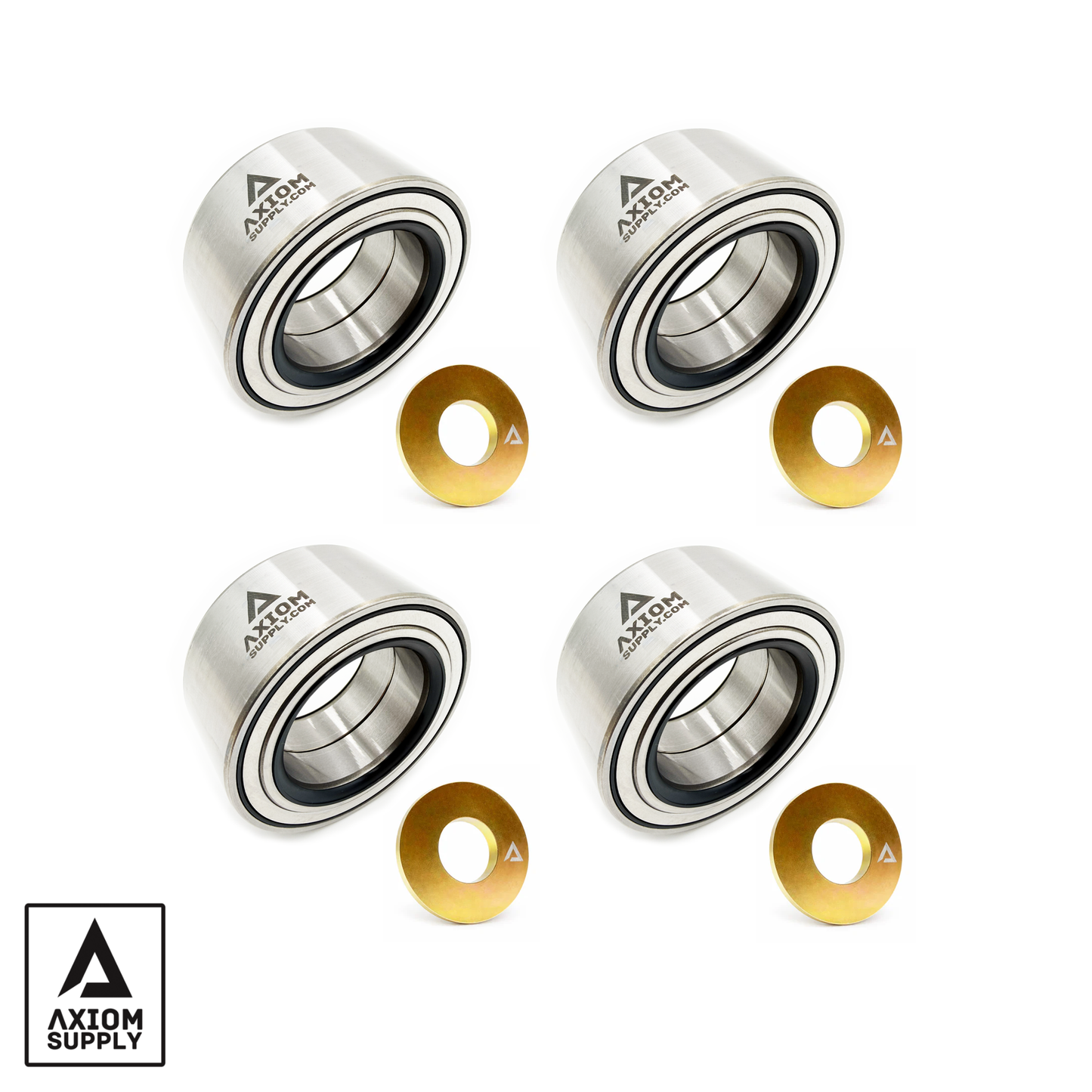 Axiom Supply Polaris Lifetime Warranty Wheel Bearing 4 Pack w/ Axle Washers RZR XP 2014 - 2026