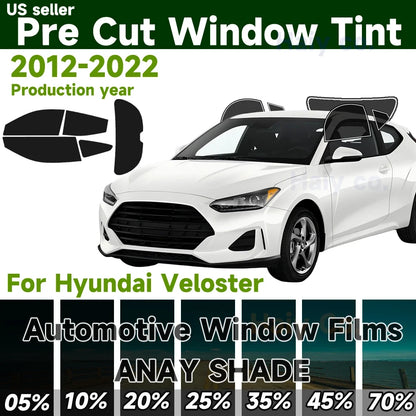 Precut Window Tint Kit for Hyundai Veloster (2012–2022) | UV Block & Privacy Film